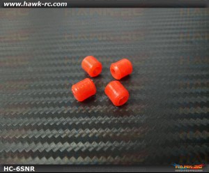 Hawk Creation Landing skid Rubber Nut (Red 6mmΦ, 4pcs)